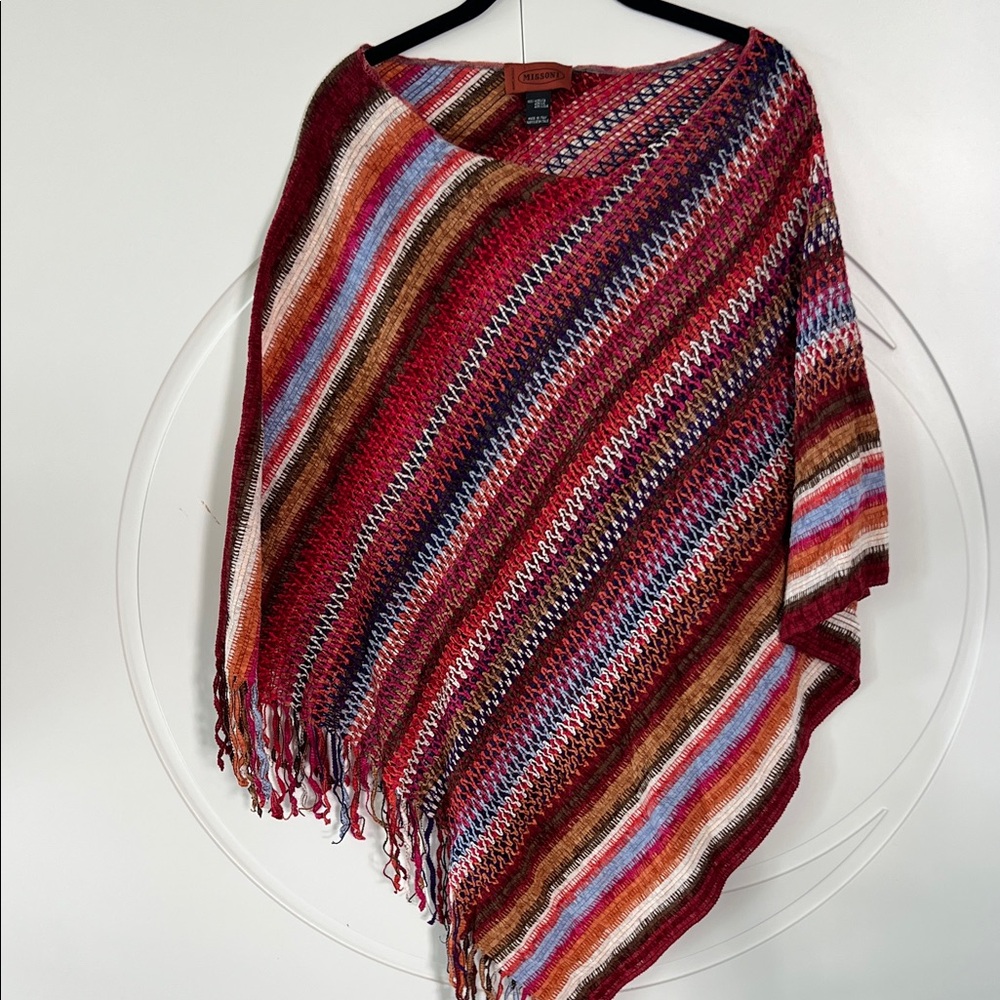 Missoni Multicolor Striped Poncho made in Italy